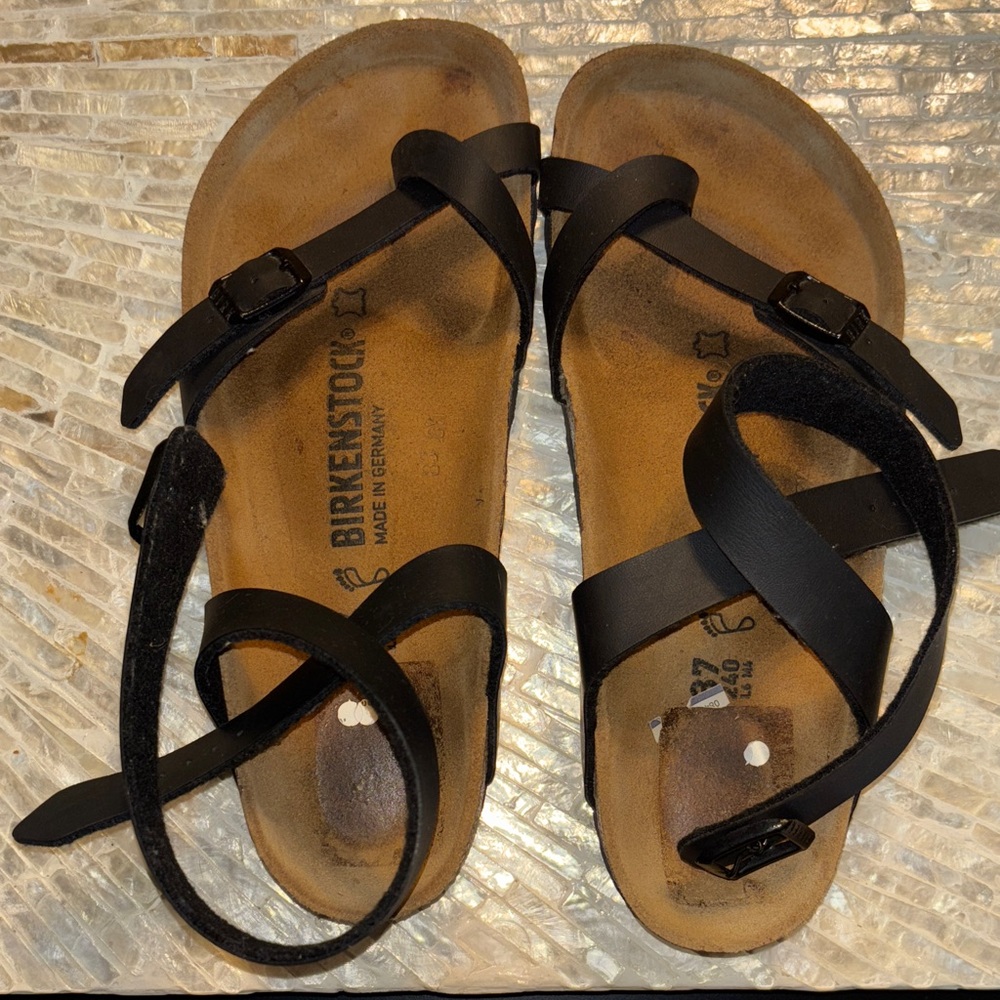 Birkenstock Black Strappy Sandals , very minor wear please offer